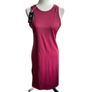 HALARA Womens Burgundy Wine Fitted Stretch Sleeveless Tank Dress Size US M